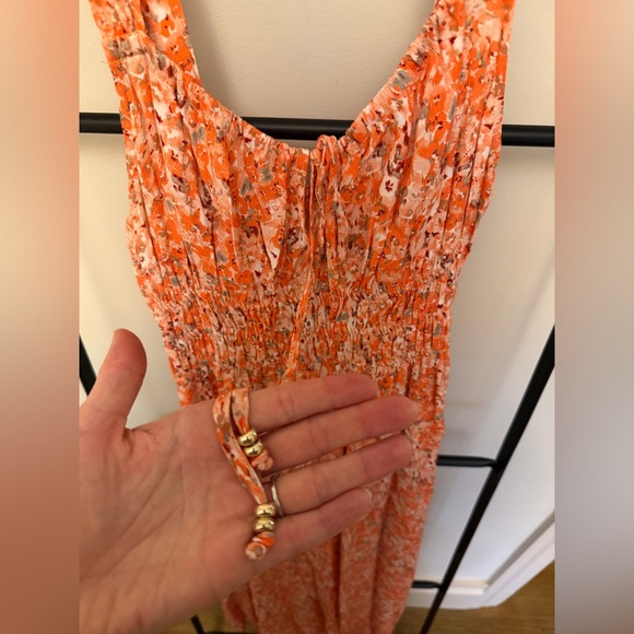 Kivari Orange Floral Midi Dress - Picture 3 of 5